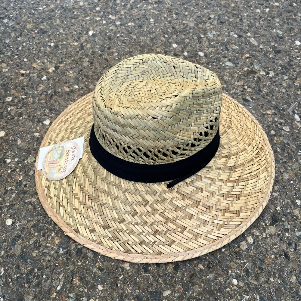 Santa Barbara Lifeguard/Rush Straw Sun Hat with Black Band